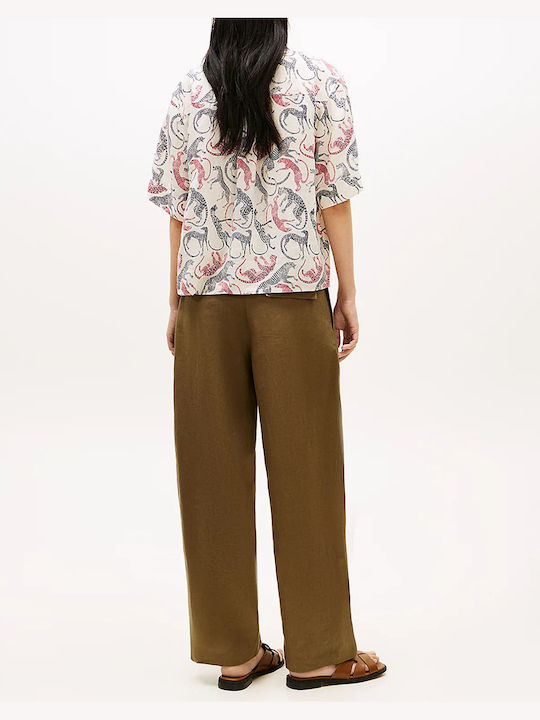 Tommy Hilfiger Short Sleeve Women's Linen Shirt Multi Tommy Hilfiger Short Sleeve Women's Linen Shirt Multi