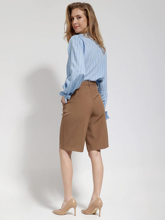 Langärmeliges Damen Denim Hemd Hellblau Gestreift