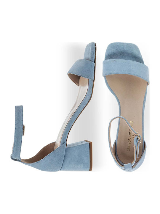 Damen Sandalen Hellblaue Leder