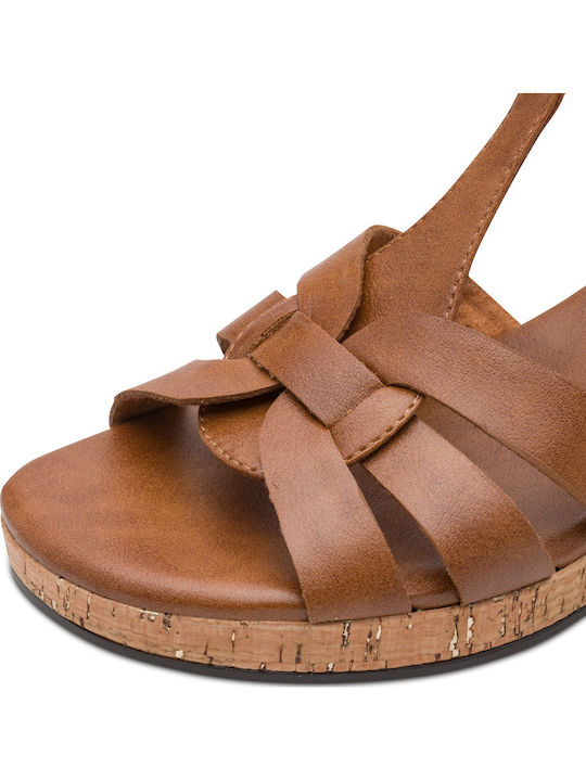 Damen Sandalen Braun Leder