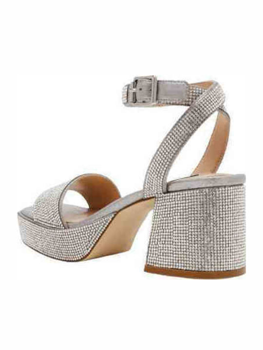 Fabric Sandals Silver