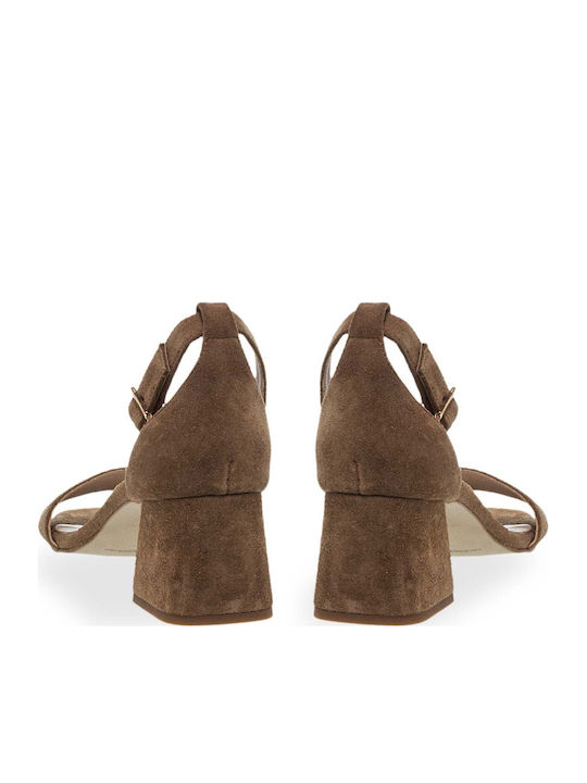 Damen Sandalen Braun Leder