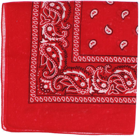 Bandana Din Bumbac Mărime 55 X 55 Cm Imprimeu Mandala Roșie Es2194
