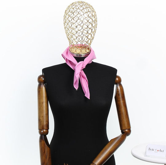 Bandana Din Bumbac Mărimea 55 X 55 Cm ButicCochet Culoare Solidă Roz Es2235