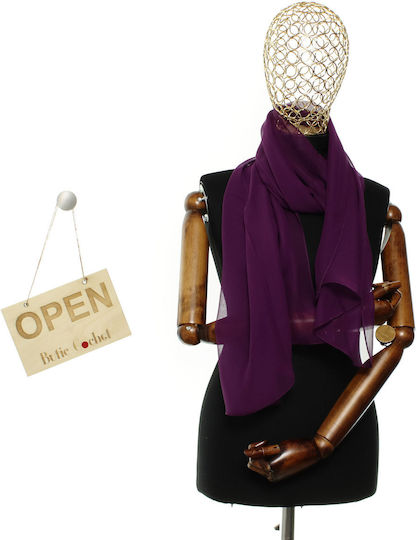 Women's Scarf Solid Buticcochet 80% Polyester 20% Viscose Purple Es3365