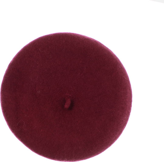 Beretă De Damă ButicCochet Lână Acrilic Design Cu Perle O Singură Mărime Burgundă Bsc772