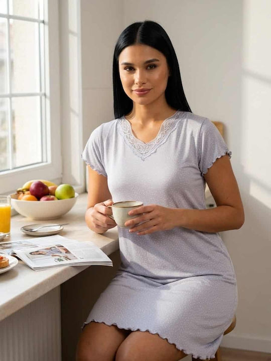 Summer Women's Nightgown Gray