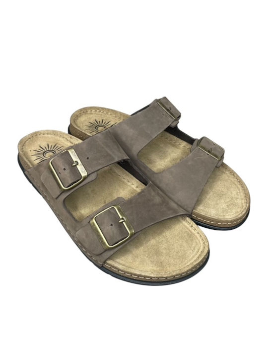Leder Herrensandalen in Braun Farbe AN-03311-2-6
