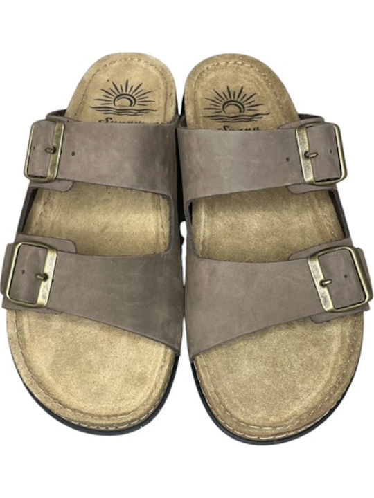 Leder Herrensandalen in Braun Farbe AN-03311-2-6