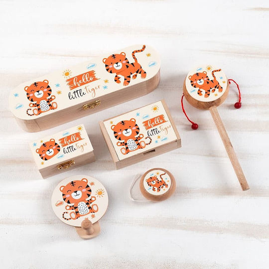 Christening Favor Wooden Chest Tiger LS965 Christening Favor Sugared Almonds