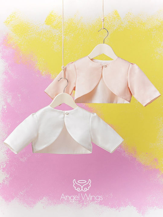 Angel Wings White Baptism Cardigan