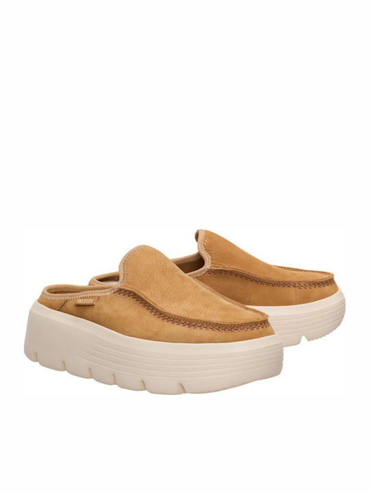 Hey Dude Women’s Leather Beige Clogs