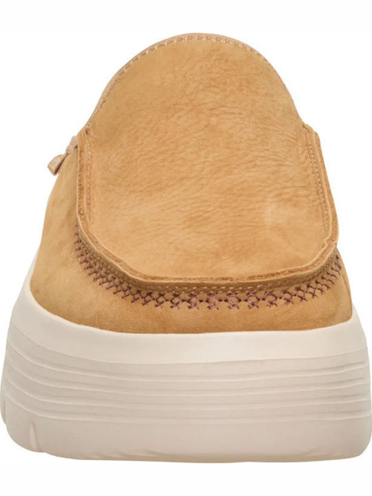 Hey Dude Women’s Leather Beige Clogs