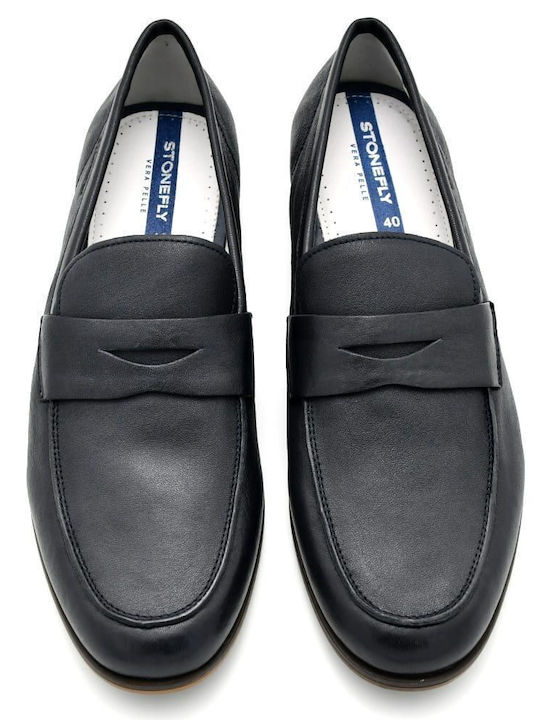 Steve 4 Leather Men's Loafers in Blue Color