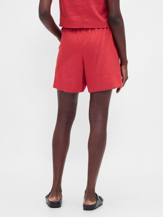 Women's Linen Shorts Red