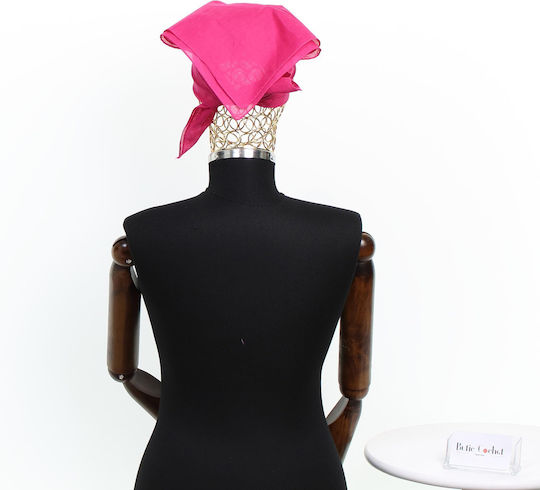Bandana Din Bumbac Mărime 55 X 55 Cm ButicCochet Culoare Solidă Fucsia Es2251