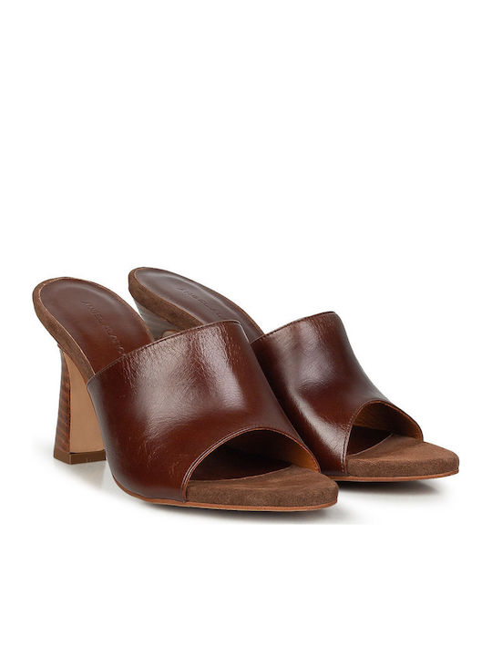 Angel Alarcon Mules With High Heel In Brown Colour