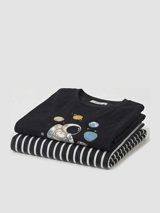 Sommer Herrenpyjama Bermuda Schwarz
