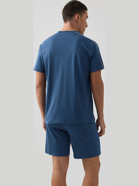 Minerva Summer Men's Cotton Pyjama Bermuda Blue