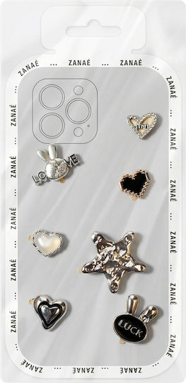 Zanaé Embossed 3d Stickers Smartphones Pearl Bunny Case Decorative Patterns Gold
