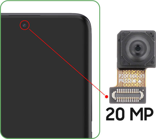 Clappio 20mp Front Selfie Camera Redmi Note 14 Pro Plus Replacement Part Black