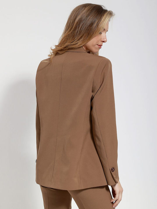 Tresor Damen Tailliertes Blazer Schokolade
