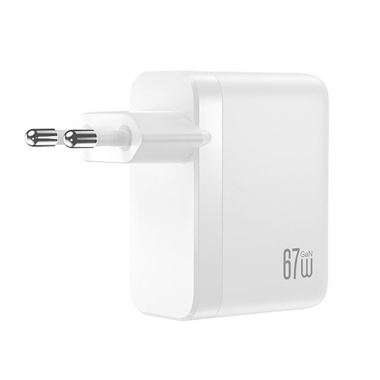 XO GaN Charger Without Cable with USB-A Port and 3 USB-C Ports 67W Quick Charge 3.0 White (CE39)