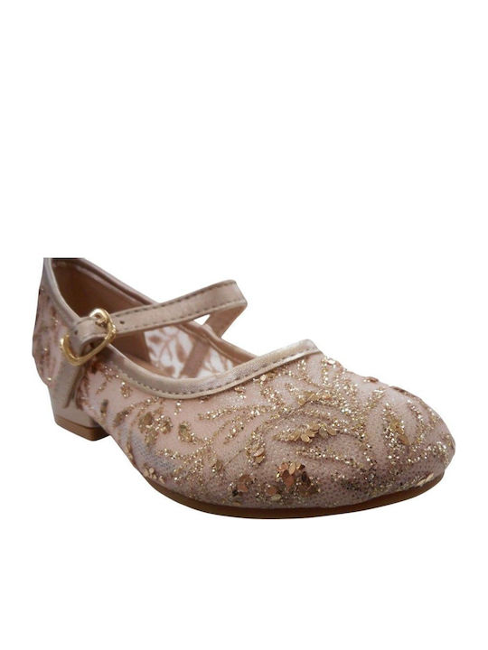 Kids Anatomic Ballerinas with Hoop & Loop Closure Gold