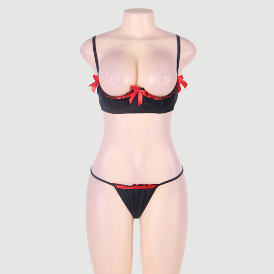 Σετ Σουτιέν Φιόγκο Sexy Bra Flower Μαύρο