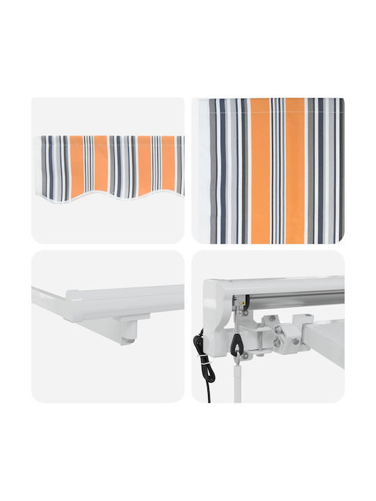 vidaXL Terrasse Zelt mit LEDs Orange 4.5x3m