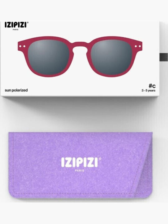 Izipizi Square Kids Sunglasses with Polarized Lens Red for 3-5 Years