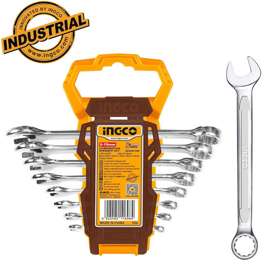 Ingco German Polygon Set with Size from 6mm to 19mm 8pcs