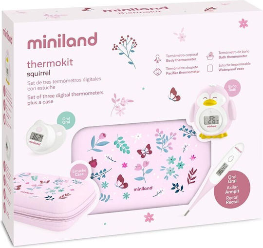 Miniland Thermokit Squirrel Termometru Infraroșu La Subsuoară Potrivit Pentru Bebeluși Roz