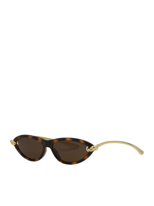 Bottega Veneta Damen Sonnenbrille mit Braun Schildkröte Gestell und Braun Linse BV1390S 002