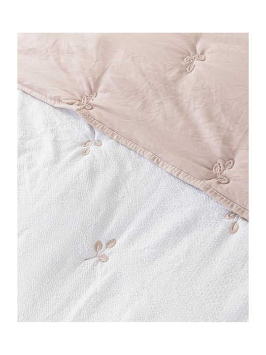 Nima Σετ Κουβερλί Ημίδιπλο Microfiber White-pink 180x240cm