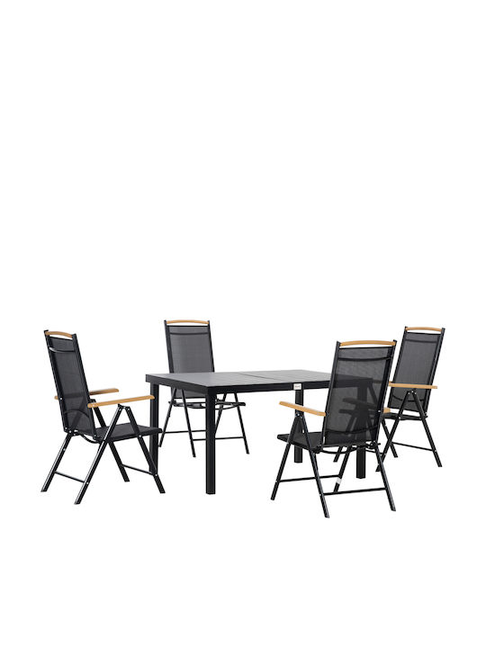 Outsunny Garten- und Outdoor-Möbelsets 5 Stück Schwarz