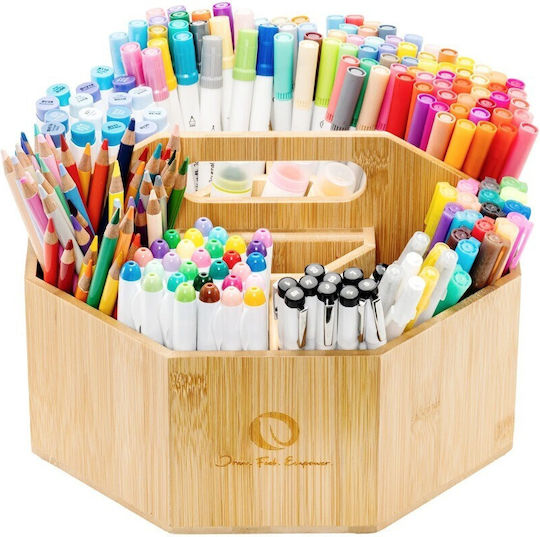 Ohuhu 360 Rotating Marker Organizer Bamboo Y30-80500-11