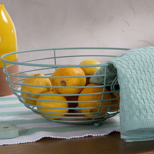 Nef-Nef Homeware Obstschale Metallisch Grüne 28,5x28,5x13cm