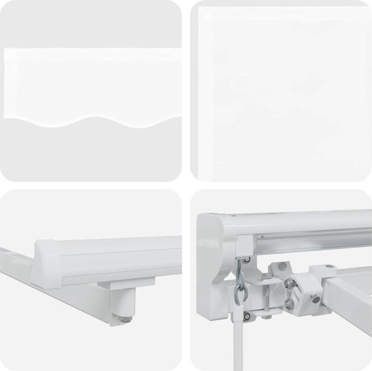 vidaxl Handbetriebenes Markisenrahmen Led Weiß 4,5 X 3 M