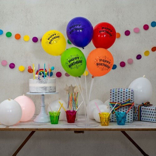Set 5 Luftballons Latex Bunte mit LEDs 23cm
