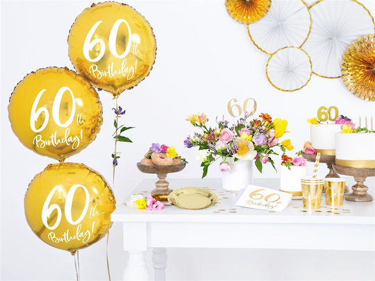 Party Deco Foil Balloon 60 Years Gold Universal 45 Cm