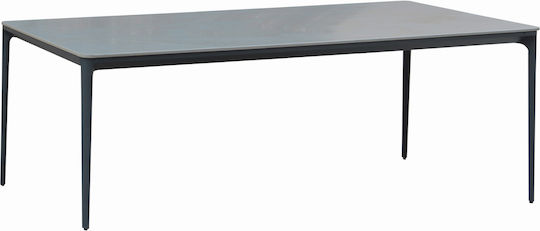 Stad Τραπέζι Τραπεζαρίας Αλουμινίου Γκρι 220x100x75εκ.