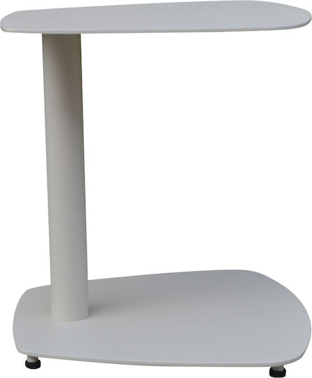 Auxiliary Table for Small Outdoor Spaces Aluminum Caret White 40x39x40cm