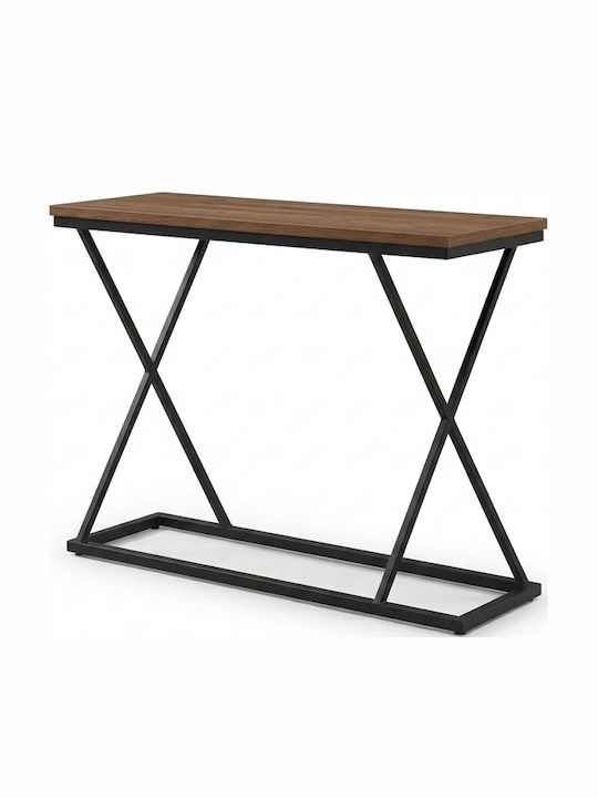 Glimmer Console Table from Wood & Metal Walnut L100xW30xH80cm