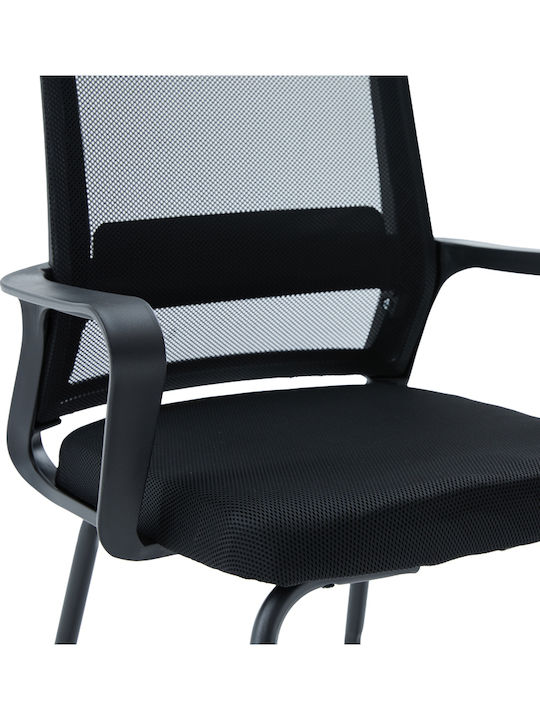 Visitor Chair Palma with Arms in Black Colour 46x52x94cm