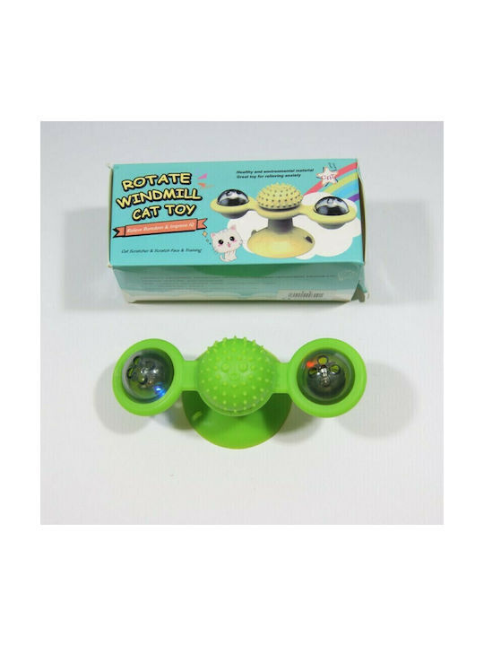 Pet Interest Spring Cat Toy Αυτόματο Παιχνίδι Γάτας Μπάλα Πράσινο με Catnip Πράσινο 158x5x69mm