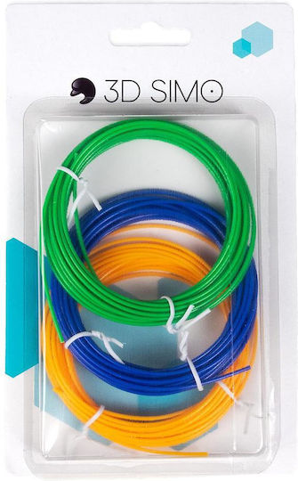 3DSimo ABS 3D Printer Filament 1.75mm μπλε, πράσινο, κίτρινο 1τμχ (Refill)