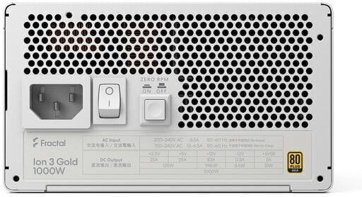Fractal Design Ion 3 Gold 1000W White Computer Power Supply Full Modular 80 Plus Gold