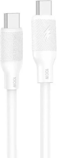 Foneng USB 2.0 Cable USB-C male - USB-C 100W PD Λευκό 1m