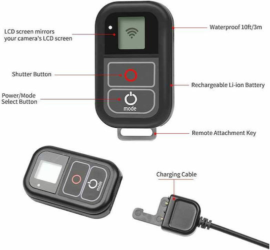 Remote Control Gopro Hero 3 3+ 4 4s 5 5s 6 7 8